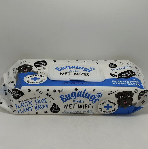 Bugalugs wrinkle dog - wipes, for