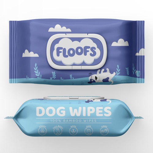Floofs antibacterial dog wipes - dog,