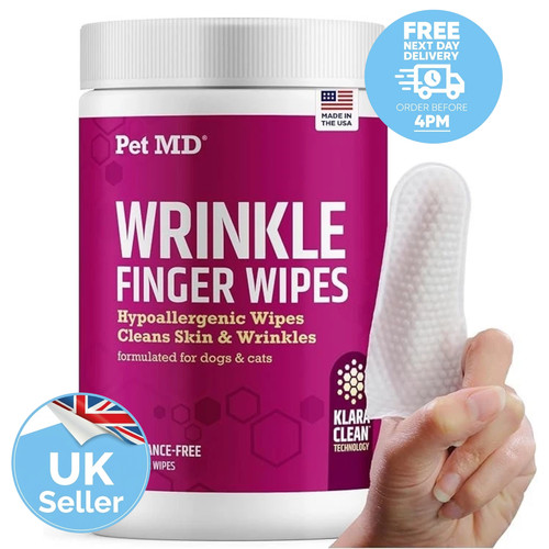Pet wrinkle finger wipes - md,
